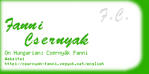 fanni csernyak business card